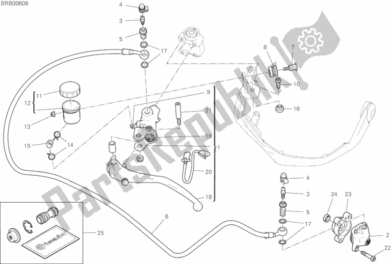 Toutes les pièces pour le Maître-cylindre D'embrayage du Ducati Multistrada 1260 Enduro Touring 2020